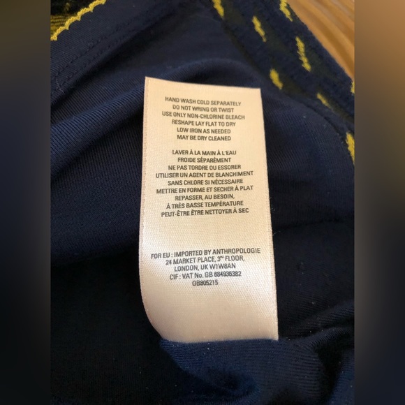 Anthropologie Maeve Hannon Textured Stretch Sweater Pencil Skirt Navy Blue - Picture 8 of 9